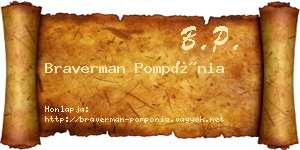 Braverman Pompónia névjegykártya